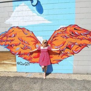 Anthropologie fuchsia eyelet dress